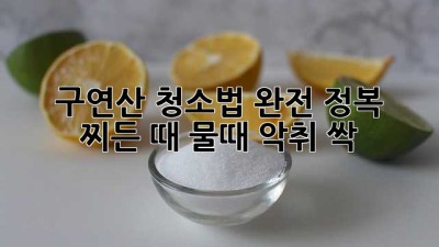 ✨ 구연산 청소법 완전 정복! 찌든 때, 물때, 악취 싹! ✨