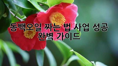 동백오일 짜는 법: 사업 성공 완벽 가이드